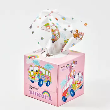 KARTIKA Салфетки бумажные косметические с рисунком 3 слоя "Единорог ХИППИ" 56.0