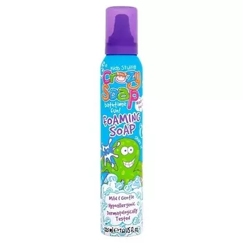 KIDS STUFF Мусс-пена для детских забав и купания в ванной голубая Crasy Soap Foaming Soap