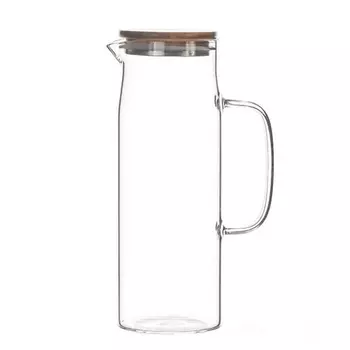 KIMBERLY Графин с бамбуковой крышкой термостойкий стеклянный, 1000 мл