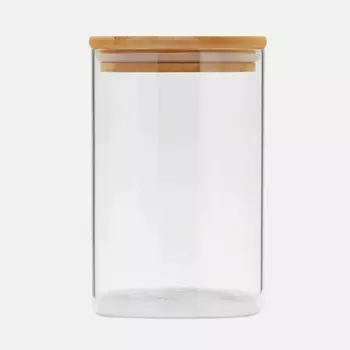 KIMBERLY PREMIUM Банка для хранения с бамбуковой крышкой квадратная, 1200 мл