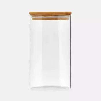 KIMBERLY PREMIUM Банка для хранения с бамбуковой крышкой квадратная, 1400 мл