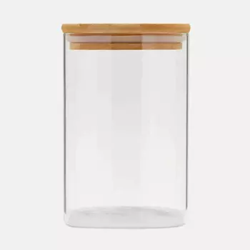 KIMBERLY PREMIUM Банка для хранения с бамбуковой крышкой квадратная, 1100 мл