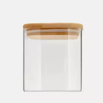 KIMBERLY PREMIUM Банка для хранения с бамбуковой крышкой квадратная, 650 мл