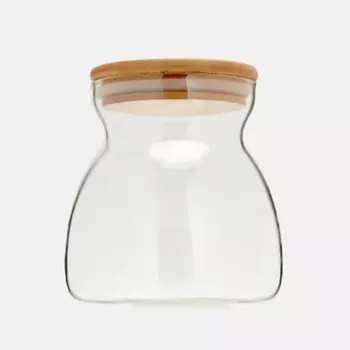 KIMBERLY Стеклянная банка для хранения с деревянной крышкой, 700 мл