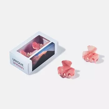 KISIMI Заколки-крабики для волос Unique, размер S, лава