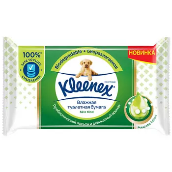 KLEENEX Влажная туалетная бумага СкинКайнд 38.0