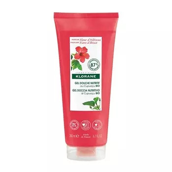 KLORANE Питательный гель для душа цветок гибискуса с органическим маслом Купуасу Fleur d'Hibiscus Gel Douche