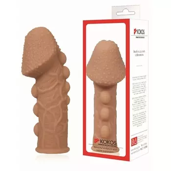 KOKOS Насадка на фаллос, с пузыриками, венками и ребристость EXTREME SLEEVE 1.0