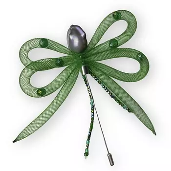 KOKOSHNIKI Брошь бабочка - стрекоза яркая крупная