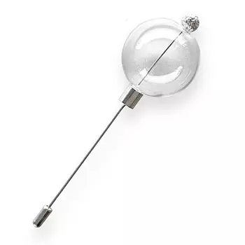 KOKOSHNIKI Брошь игла Шар на каждый день прозрачного цвета