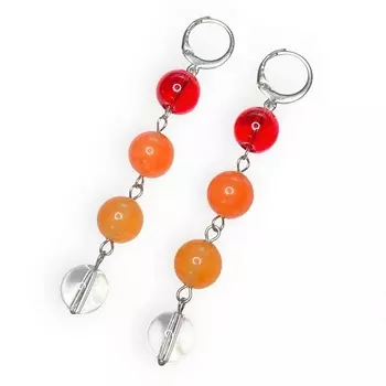 KOKOSHNIKI Длинные висячие серьги с муранским стеклом