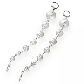 KOKOSHNIKI Длинные висячие серьги женские Капель прозрачные длинные