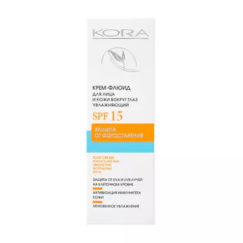KORA Крем-флюид для лица и кожи вокруг глаз увлажняющий SPF-15 30.0