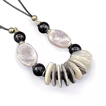 KOSHIKA Бусы акриловые Кофейные