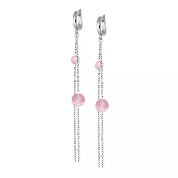 KOSHIKA Серьги цепочки розовые Планеты