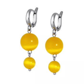 KOSHIKA Серьги из желтого кошачьего глаза