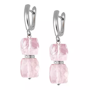 KOSHIKA Серьги с аметистом Куб с фианитами