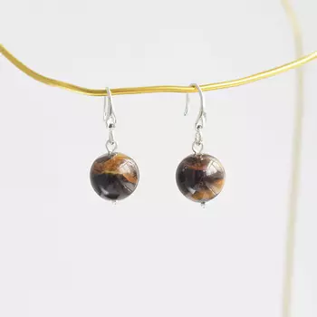 KOSHIKA Серьги с натуральным Тигровым глазом