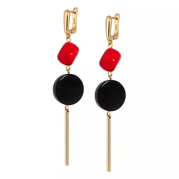 KOSHIKA Серьги Супрематизм из Оникса с подвеской