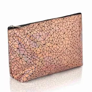 KOSMOSHTUCHKI Неоновая косметичка трапеция средняя Стекло битое малое