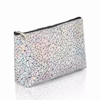 KOSMOSHTUCHKI Неоновая косметичка трапеция средняя Стекло битое малое