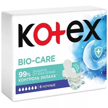 KOTEX Прокладки гигиенические БИО-КЭА НОЧНЫЕ 6.0