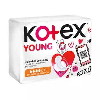 KOTEX Прокладки гигиенические YOUNG для девочек Нормал