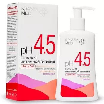 KRASSA MED Гель для интимной гигиены FORTE Бессульфатный с Пантенолом и Молочной Кислотой 250.0