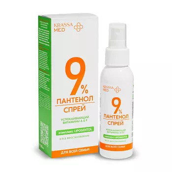 KRASSA MED ПАНТЕНОЛ 9% Спрей после загара для всей семьи успокаивающий 100.0