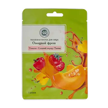 КРЫМСКАЯ НАТУРАЛЬНАЯ КОЛЛЕКЦИЯ Тканевая маска Тыква и томат 25.0
