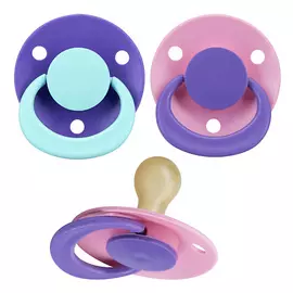 КУРНОСИКИ Набор сосок-пустышек латексных, классических, с изогнутым нагубником, 3+