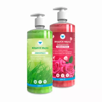 КУРЯНОЧКА Жидкое мыло набор Лемонграсс и Нежная роза 2000.0