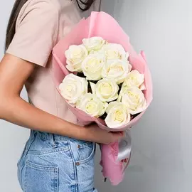 Л'Этуаль Flowers Букет из белоснежных роз 11 шт.