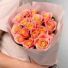 Л'Этуаль Flowers Букет из персиковых роз 15 шт.