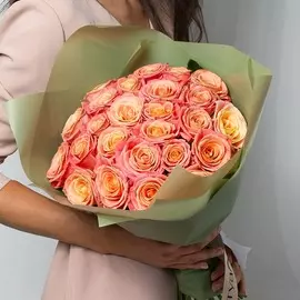 Л'Этуаль Flowers Букет из персиковых роз 21 шт.(40 см)