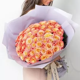 Л'Этуаль Flowers Букет из персиковых роз 41 шт.(40 см)