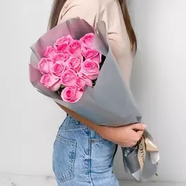 Л'Этуаль Flowers Букет из розовых роз 15 шт.