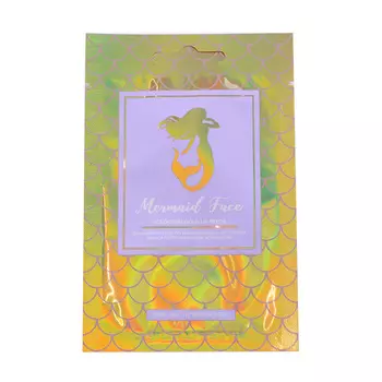 ЛЭТУАЛЬ MERMAID FACE Тканевый патч для губ увлажняющий с экстрактом кокоса голографический золотистый