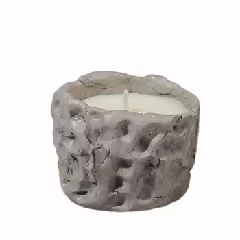 ЛЬНЯНКА HOME Ароматическая свеча Сантал в гипсовом подсвечнике 100.0