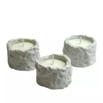 ЛЬНЯНКА HOME Ароматические свечи Сантал в гипсовом подсвечнике 3.0