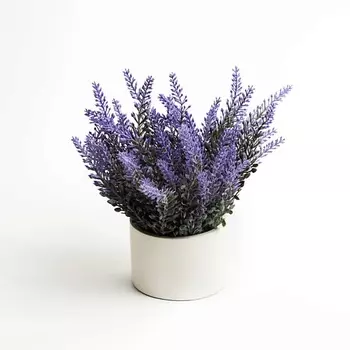 ЛЬНЯНКА HOME Лаванда в горшке из архитектурногобетона. Искусственныецветы