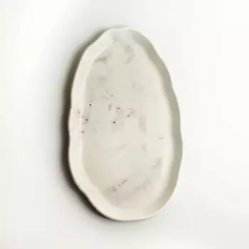 ЛЬНЯНКА HOME Поднос декоративный мрамор из архитектурного бетона 1.0