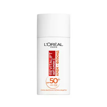 L'ORAL PARIS Крем-флюид Витамин С дневной для лица с SPF 50 Revitalift