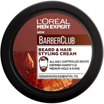 L'ORAL PARIS L'OREAL PARIS Крем-стайлинг для Бороды + Волос, с маслом кедрового дерева Men Expert Barber Club Beard& Hair Styling Cream