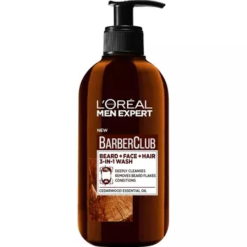 L'ORAL PARIS L'OREAL PARIS Очищающий гель 3 в 1 для Бороды + Лица + Волос, с маслом кедрового дерева Men Expert Barber Club