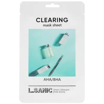 LSANIC L.SANIC Маска для лица тканевая с AHA/BHA кислотами для очищения пор