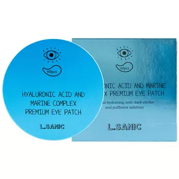 LSANIC L.SANIC Патчи для глаз гидрогелевые с гиалуроновой кислотой и экстрактом водорослей