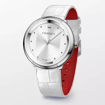 L'TERRIAS Женские часы со швейцарским механизмом на ремешке "Alligator"