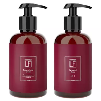 LA FABRIQUE Подарочный набор жидкое мыло и крем для рук и тела с ароматом Табак-Вишня