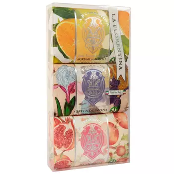 LA FLORENTINA Набор мыла (Citrus, Florentina Iris, Pomegranate. Цитрус, Ирис, Гранат) 600.0